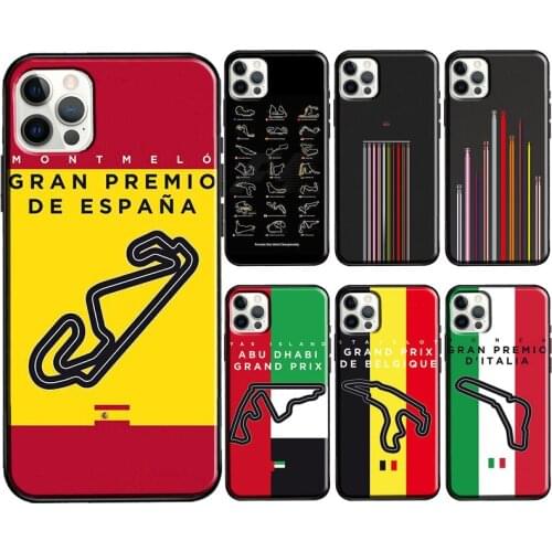 Minimalist F1 Circuit Case For iPhone X XR XS Max 7 8 Plus SE 2020 12 Mini 11 Pro Max Soft Phone Cover Coque