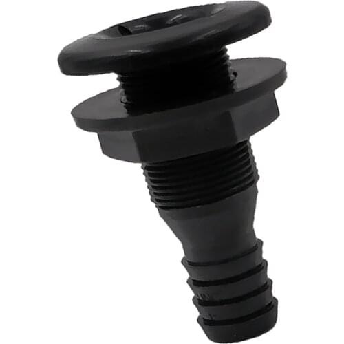 Marine Stainless Steel Covered Thru-Hull Fitting (3/4 Inch, Black)