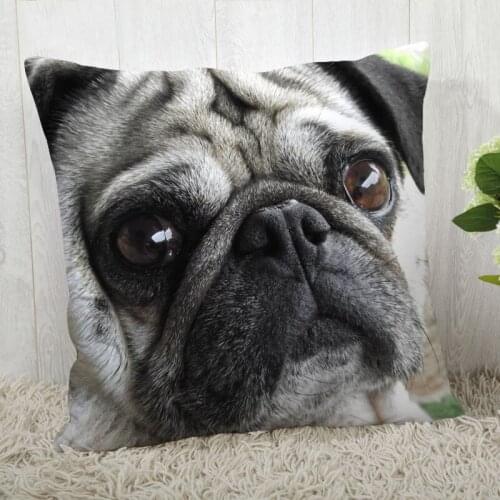Pillow Cover Customize Pug Dogs Pillow Case Modern Home Decorative Pillowcase For Living Room 45X45cm,40X40cm A2020.4.29