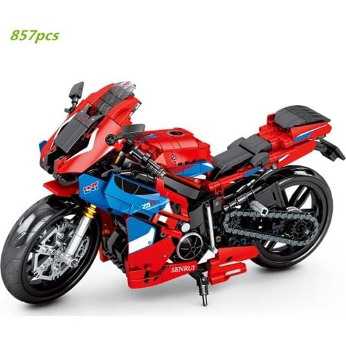 New 2021 City Street High-tech Off-Road Motorcycle Red CBR Building Blocks Kit Bricks Classic Model Kids Toys for Children Gifts
