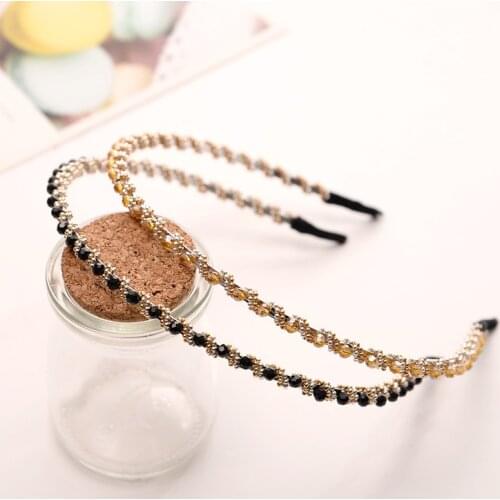 Fashion Women Hair Hoop Ladies Crystal Rhinestone Pearl Hairband Headband Head Piece Hair Band Accessories