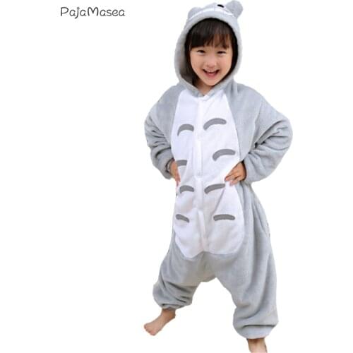 Funny Kids Totoro Onesies Animal Pajama Girls Cartoon Pyjama Boy Children Christmas Cosplay Party One-Piece Raccoon Kigurumi