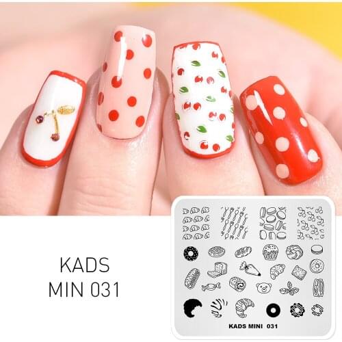 AriesLibra Nail Stamping Plate Food Pattern Nail Art Stamping Image Rectangle Plate DIY Stamp Template Nail Stencil Tool