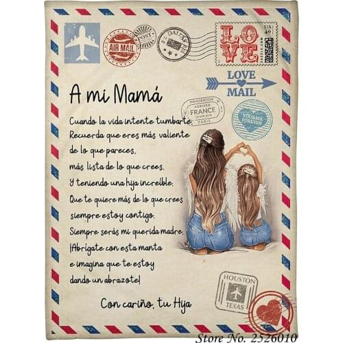 Throw blanket A Letter to My Mom 3D Velvet Plush Blanket Bedspread For Boys Girls Sherpa Blanket Couch Quilt Cover Travel 42