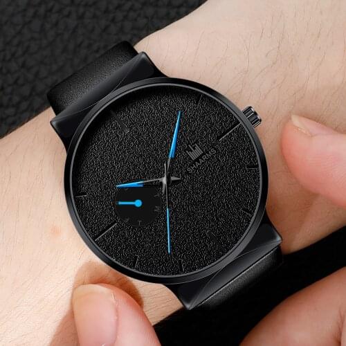 Casual Fashion Men Quartz Watches Unisex Business Golden Wristwatch Classic Brand Design Male Clock Leather Strap Mens Wacthes