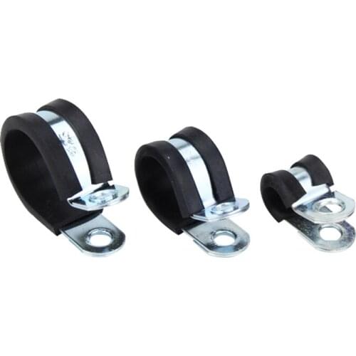 R Iron galvanized R-type adhesive strip hose clamp automobile rubber damping clamp wire and cable fixing clamp pipe clamp