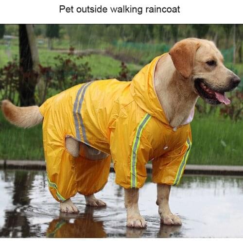 S-XL Pets Dog Clothes Hooded Raincoats Reflective Strip Dogs Rain Coat Waterproof Jackets Outdoor Breathable Clothes For Puppies