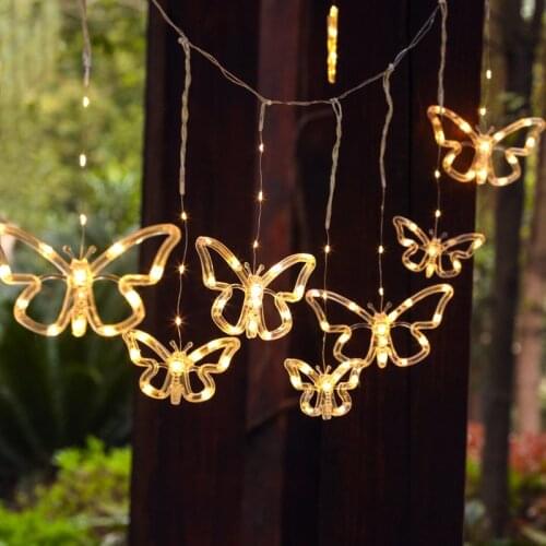 LED Solar Butterfly String Light Super Bright Wedding Garden Outdoor Party Decor Creativity Sunlight Powered Solar Light