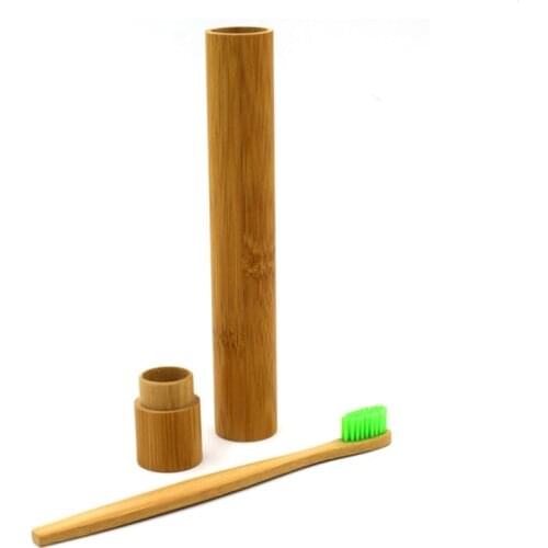 Tsmile Natural Environmental Handmade Bamboo Toothbrush Box Health Oral Care Box Pack for Adults/Children