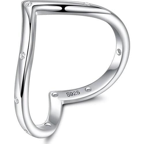 ZEMIOR Genuine 925 Sterling Silver Jewelry Romantic Heart Finger Rings For Women Minimalist Wedding Engagement Ring New Arrival