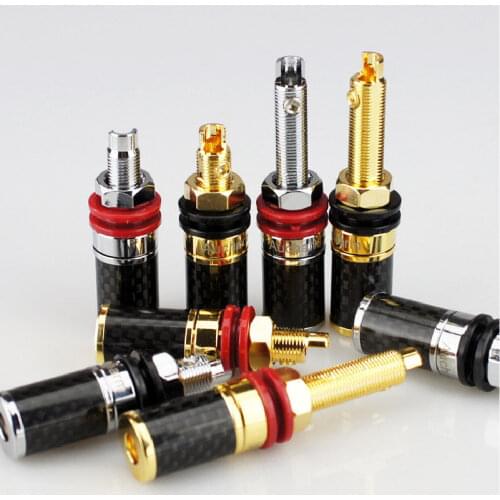 ZEROZONE One Pair (2pcs) Hifi 4N Carbon Fiber Copper Speaker Terminal L9-32