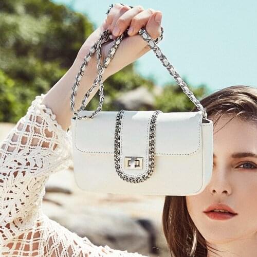 Women bag 2020 spring sunmer Shoulder Bags Genuine Leather Flap Chains Lock Solid purses and handbags designer bags MINI bag