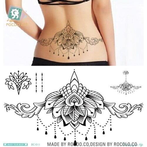 Rocooart BC-011 Latest Mandala Tattoo Sleeve Waterproof Body Fresh Temporary Tattoo Sticker Spots Art Fake Tattoo Taty For Women