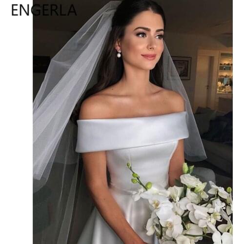 2021 New Boho Wedding Dress Satin Longue Dresssimple Robe De Soiree Bride