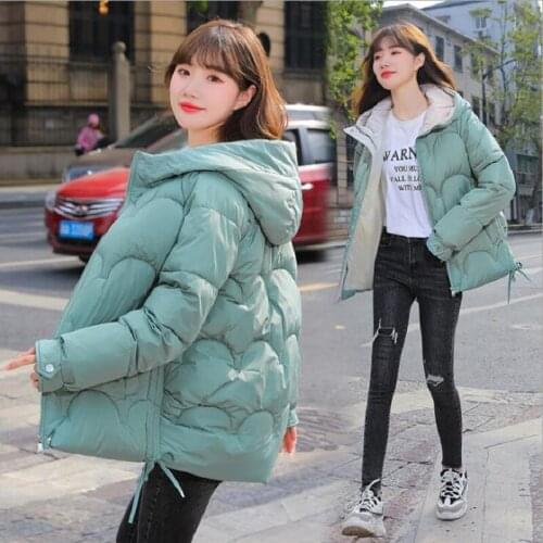 Winter Jacket Women Parkas Thick Outerwear Solid Hooded Winter Women Coat Short Female Slim Cotton Padded Basic Tops