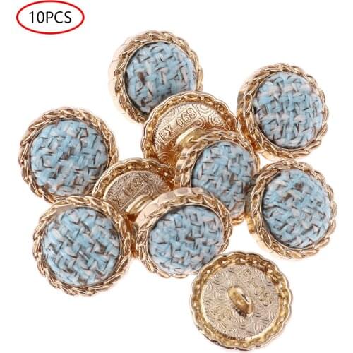 10 DIY Fabric Covered Buttons for Clothing Metal Shank Botones Buckles Elegant Coat Dress Shirt Decor Fasteners Sewing Accessory
