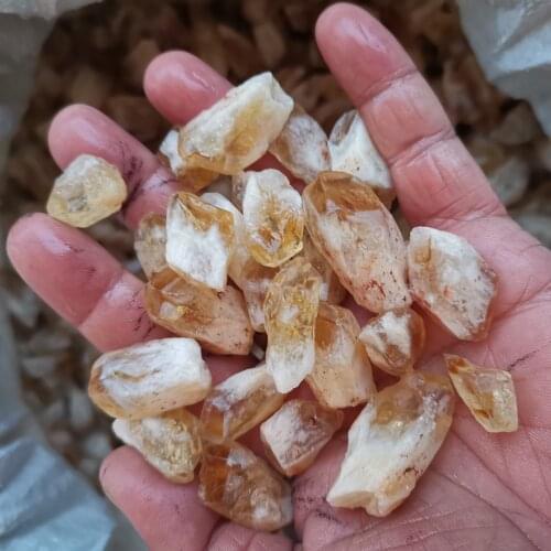 100 grams of natural yellow crystal clear specimens of the cluster DIY crystal point stop wand pendant crystal healing mineral s