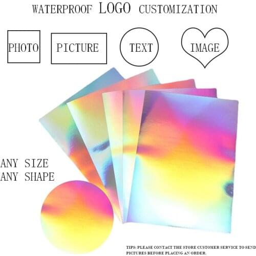 100pcs High-end laser aluminum foil logo text custom sealing sticker Birthday party baby show gift label Personality LOGO