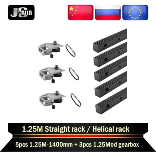 2021 New！5pc 1.25 Mod Straight Rack / Helical Rack Length 1400mm+3pc NAME34 Spur Gearbox Hole 14mm For Engraving Machine