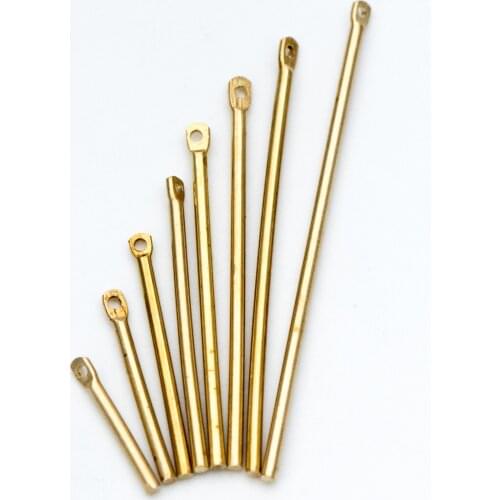 50pcs Raw Brass Bar Pendant, Yellow Brass Tube Charms DIY Jewelry Making Wholesale, Multi Size (RB-177)