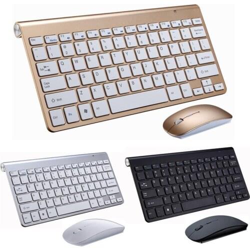 HiMISS 2.4G Wireless Keyboard Mouse Set less noise Mini Multimedia Keyboard Mouse Combo Set for Mac Desktop Notebook Laptop PC