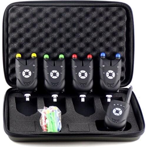 Wireless Fishing Bite Alarm and Receiver 1+4 Fishing Swingers Led Indicator Fish Bite Buzzer Carp Fishing Tools