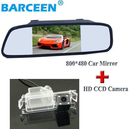 CCD image car reserve camera 4 led with 5" car monitor for Kia K2 Rio hatchback ceed 2013 for Hyundai Solaris(verna) hatchback