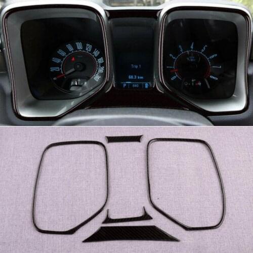 1 Set Carbon Fiber Black Speedometer Frame Cover Sticker Decoration Fit for Chevrolet Camaro 2015 2014 2013 2012 2011 2010