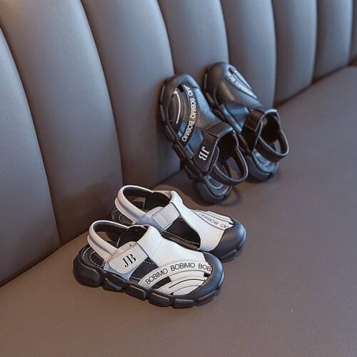 Childrens sandals 2021 Fashion Summer Sandals Barefoot Soft Bottom Kids Leather boys Sport Shoes Beach Shoes