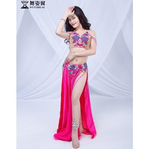 Dance wing childrens belly dance performance suit two piece performance suit 2019 dance suit top skirt