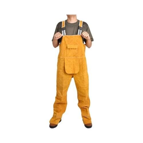 Cowhide electric welding flame-retardant clothing, heat insulation and fire-resistant welding work clothes, leather pants