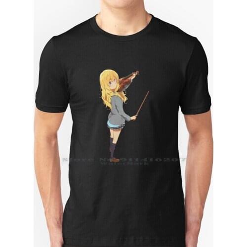 Koari With Violon From Your Lie In April T Shirt 100% Pure Cotton Your Lie In April Shigatsu Wa Kimi No Uso Kaori Anime Girl