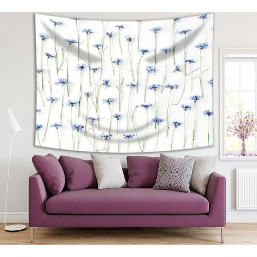 Tapestry 65-73f Blue Wildflowers Countryside Summer Garden Nature Theme Photo Printed