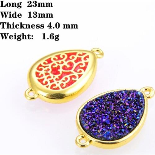 KAMAF 10pcs/pack Peach heart double hole charm connector, make jewelry bracelet jewelry accessories DIY crafts 23*13mm