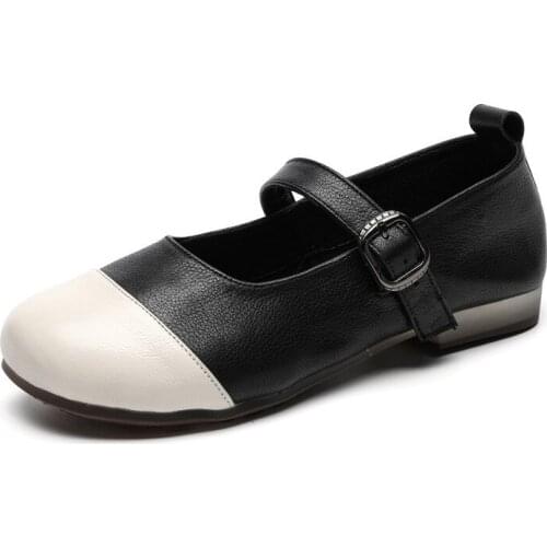 Leather British Retro One Pedal Flat Shoes