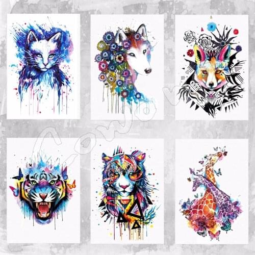 Beautiful Blue Cat High Quality Decals Body Art Decal Waterproof Paper temporary tattoos stickers 21x15cm#30