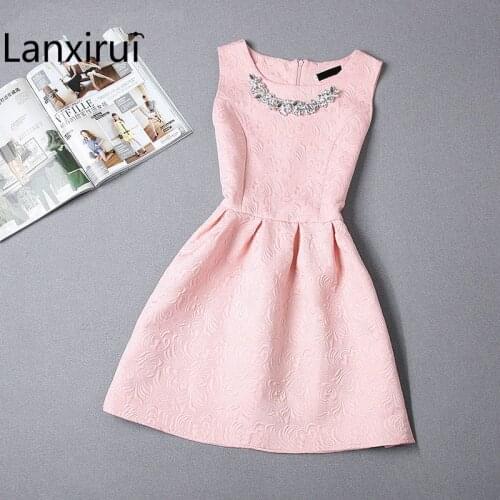 Fashion women dress sleeveless vintage summer dress new arrival party dresses hot sale print dresses