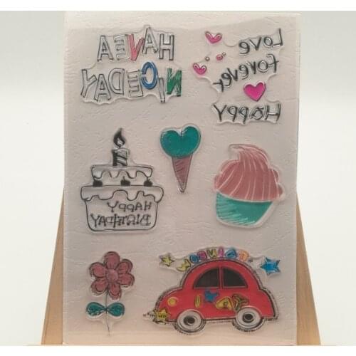 Ice cream car Transparent Silicone stencil for DIY Scrapbooking/Card Making/Kids Christmas Fun Decoration Supplies