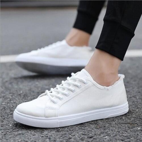 Men Shoes Canvas Sneakers Comfortable Casual Shoes Mens Canvas Shoes For Gay Lace-Up Brand Fashion Flat Shoes