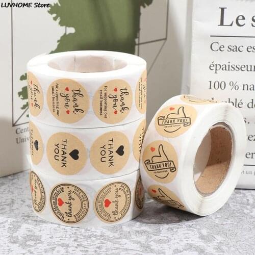 2Rolls Thank You Stickers Handmade Sticker Seal Labels Stickers（500pcs/roll