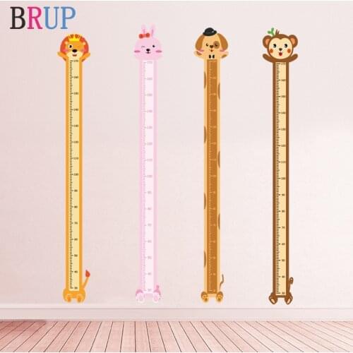180cm 10 Kinds Cartoon Animals Height Stickers Friendly Animal Wall Stickers Cat Dog Rabbit Height Stickers for Kids Room