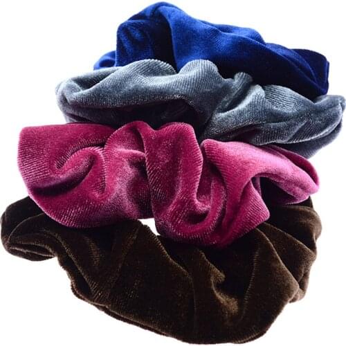 New arrival womens winter velvet hair Scrunchies Hair Tie Hair Accessories ladys Ponytail Holder Free Shipping