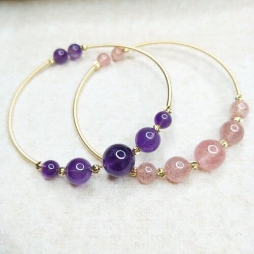 Original design of hand-made pink purple crystal Bracelet suitable for women fine jewellery