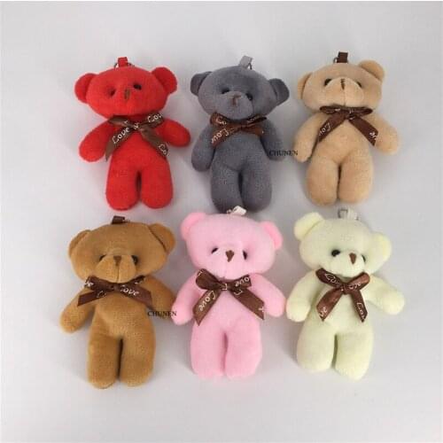 FULL 6Colors- NEW Wedding Bear Plush Toy , 9CM Stuffed ANIMAL DOLL , Gift Keychain