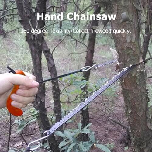 Portable Survival Chain Saw Emergency Camping Hiking Climbing Tools Manual Chain Saw Tool Bag Outdoor Hand Zipper Saw