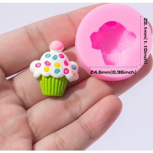 YF102 Cake Silicone Mold -Cupcake Topper Fondant Candy Resin Jewelry Making Pendant Clay