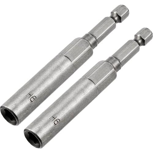 UXCELL 2PCS 1/4" Quick Change Shank Cr-V 6-8mm Hex Nut Driver, 3"-4" Length for Quick-Change Chucks, Drills and Driver