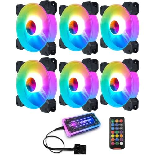 120 mm Computer Case Fan RGB Fan Adjustable Colorful Lamp Light For Radiator Mute PC 120mm Fans Adjust Cooler Ventilador