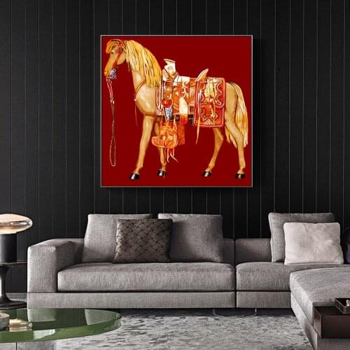 Vintage Horses Canvas Paintings On The Wall Art Prints Animals Pop Art Horses Canvas Pictures For Living Room Wall Decoration