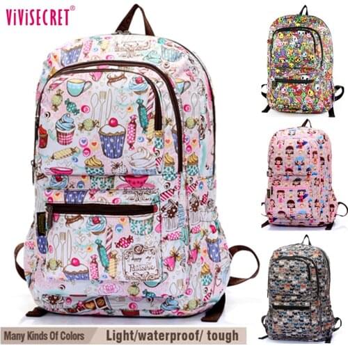 Women Waterproof Nylon 15" Laptop Computer Backpack School Travel Satchel Bag Cute Cartoon Harajuku Mochila Escolar Girls Boys